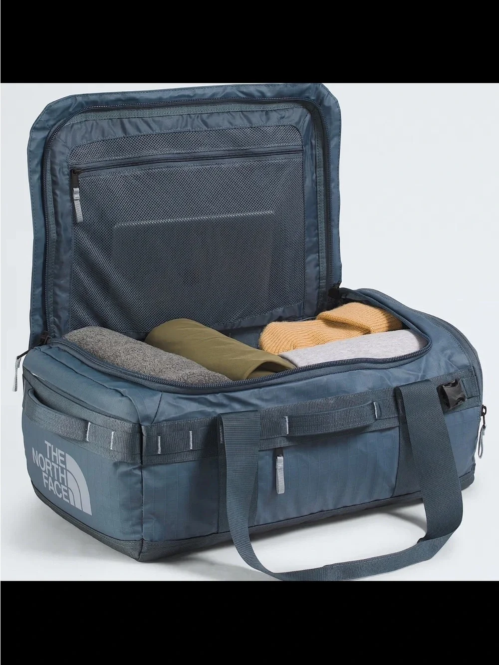 NWT The North Face Base Camp Voyager 42L Duffel Pack - Slate Gray/Blue